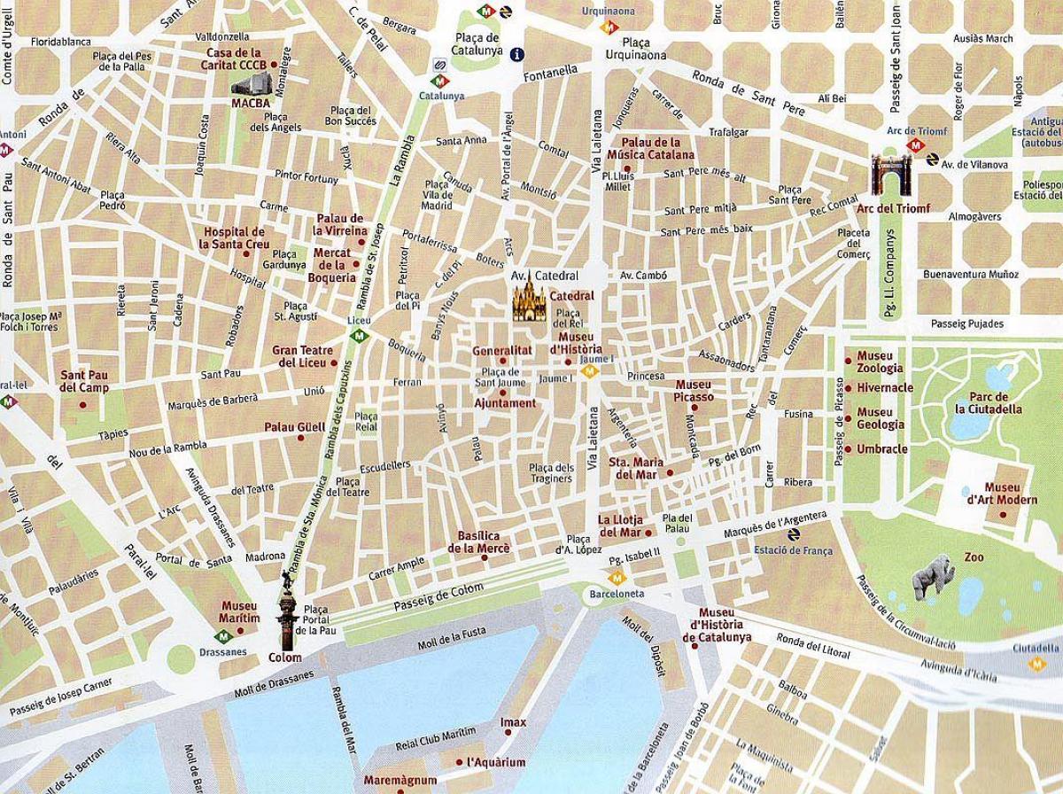 mappa della città vecchia di barcellona