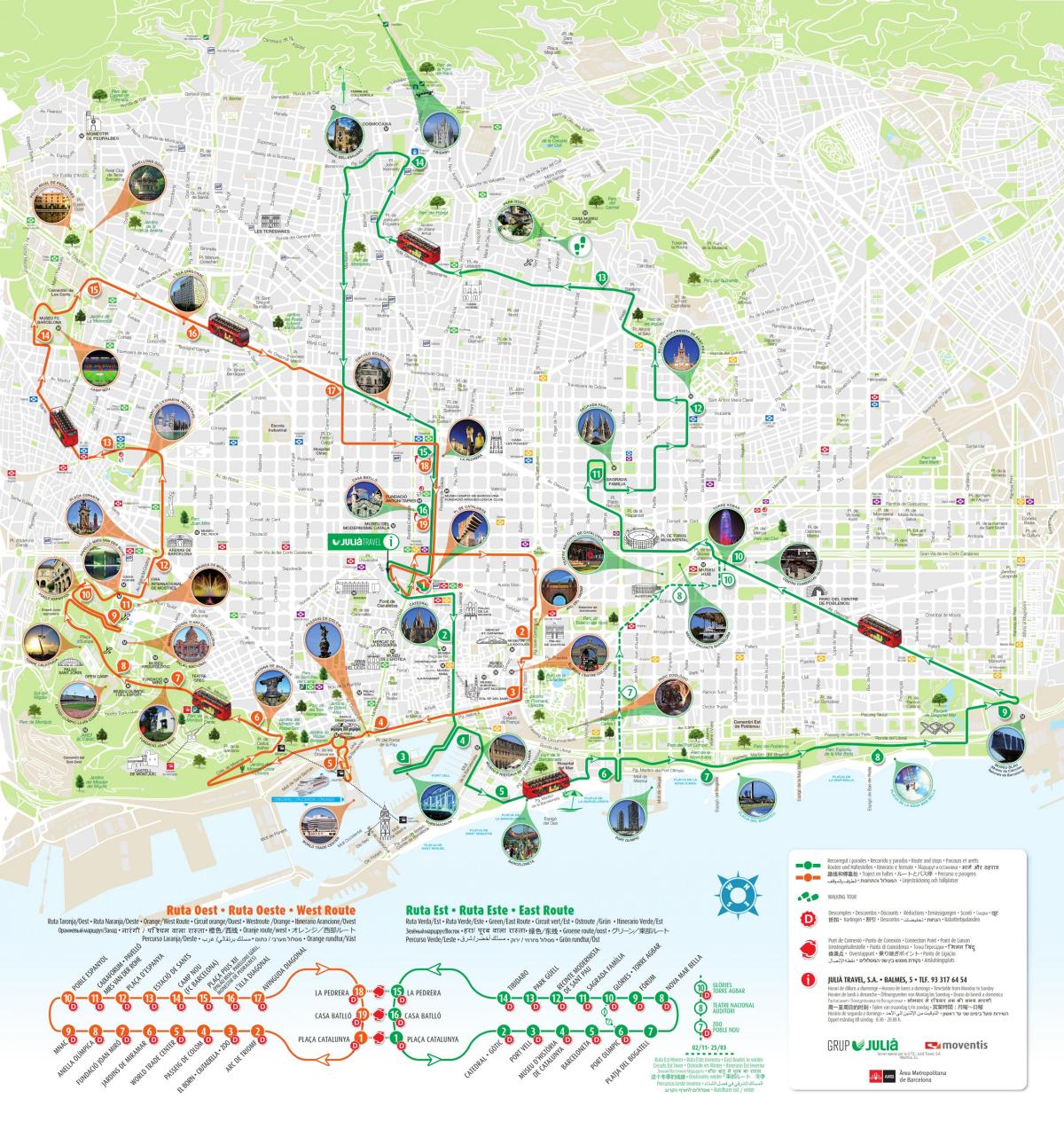 Barcellona Mappa Monumenti 