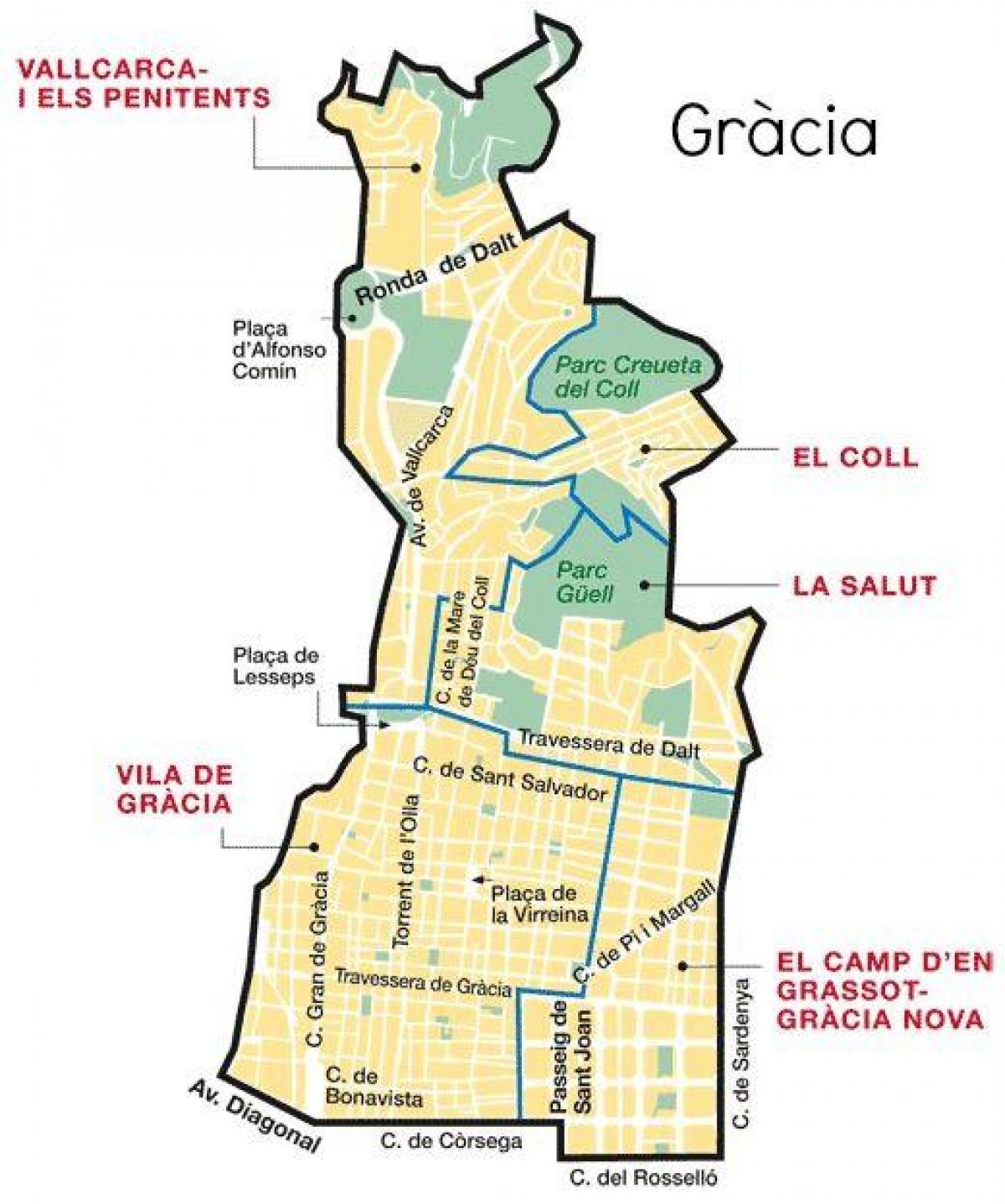 mappa di barcelona gracia