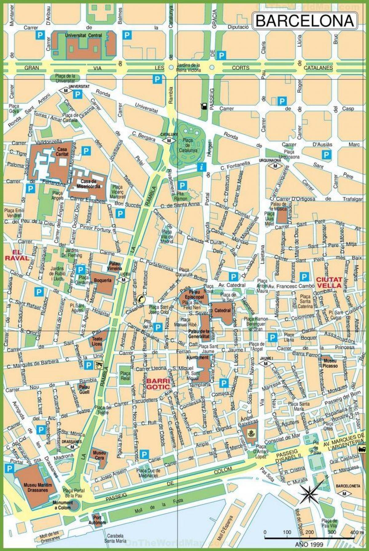 mappa della città di barcellona