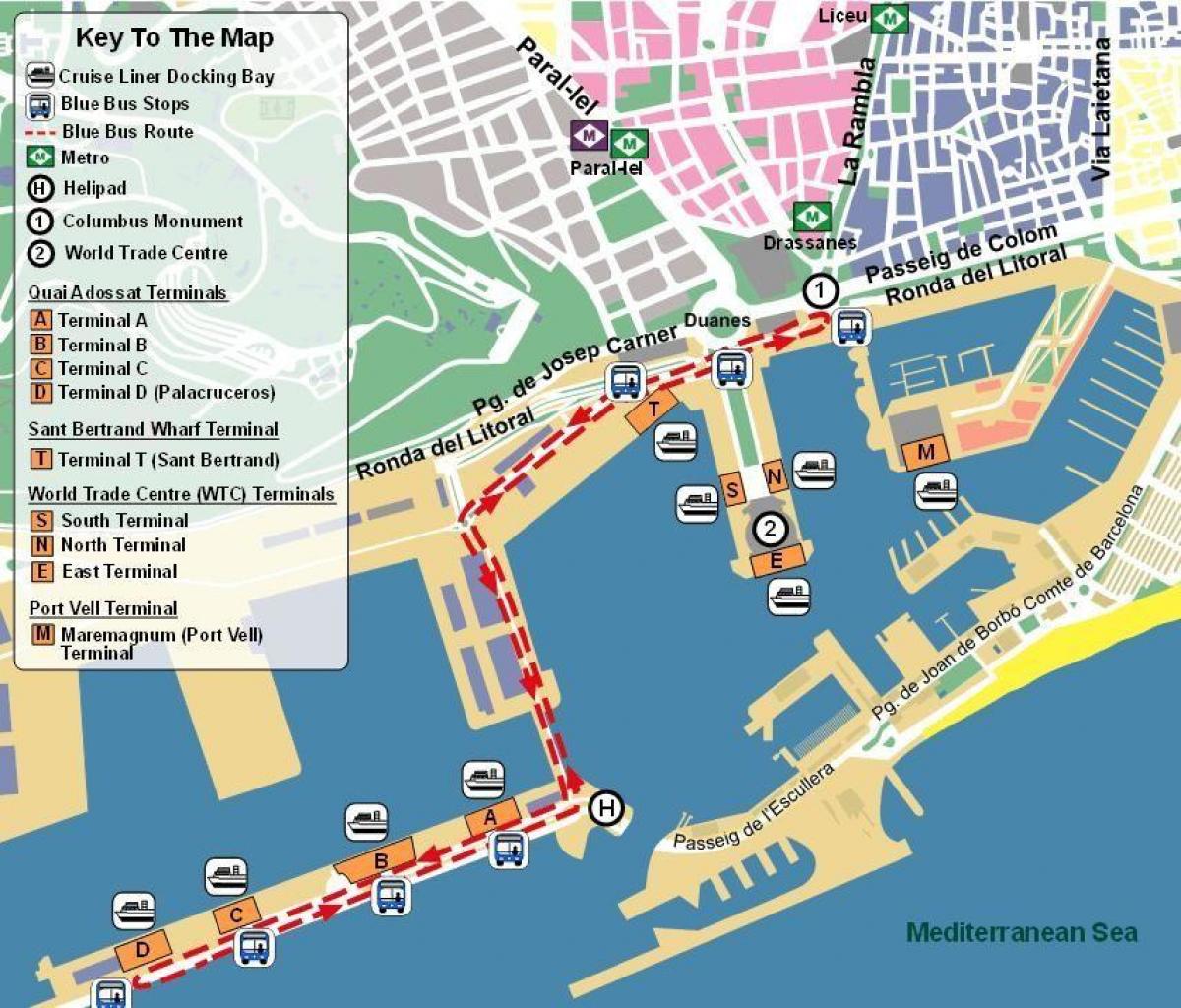 mappa del porto di barcellona