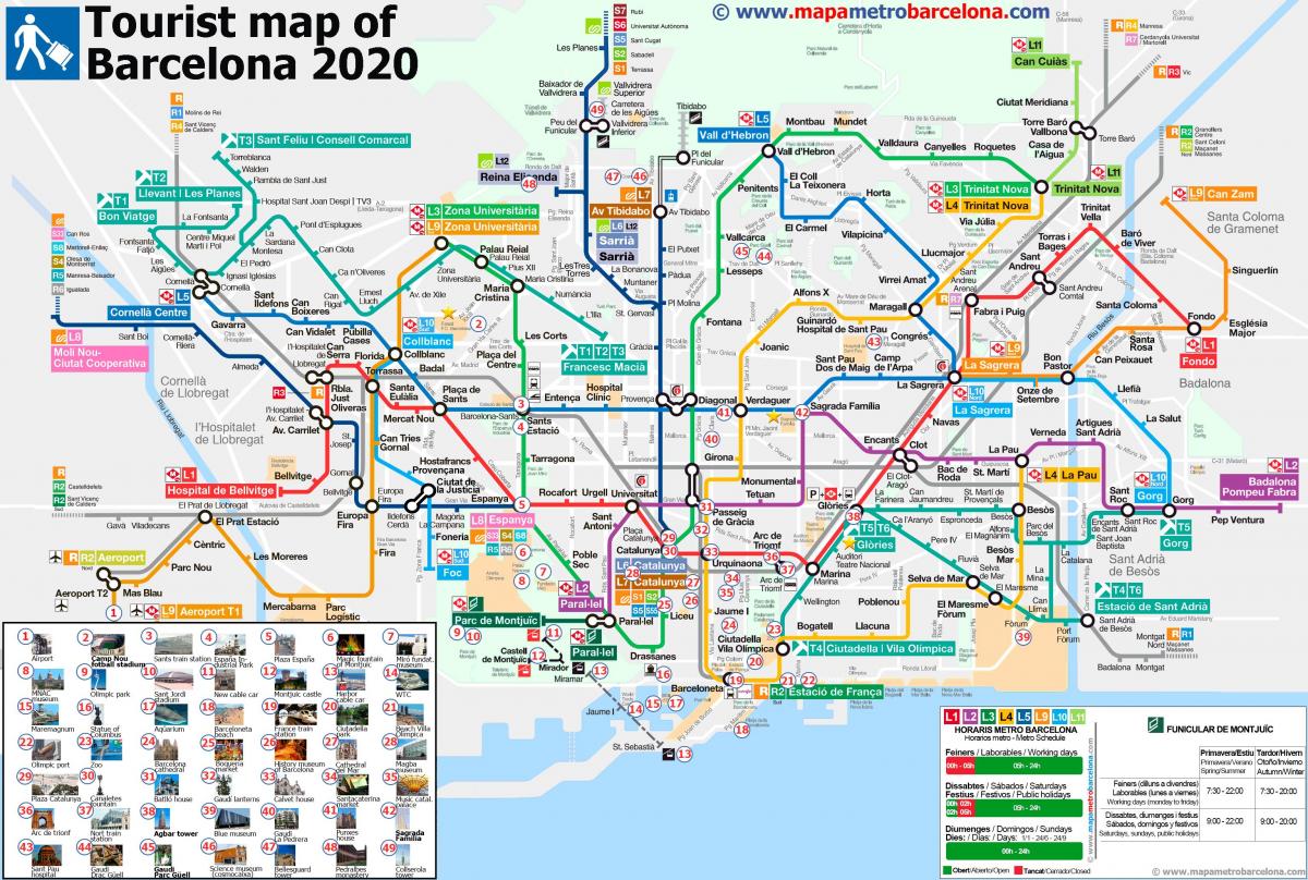 mappa della metropolitana di barcellona attrazioni turistiche