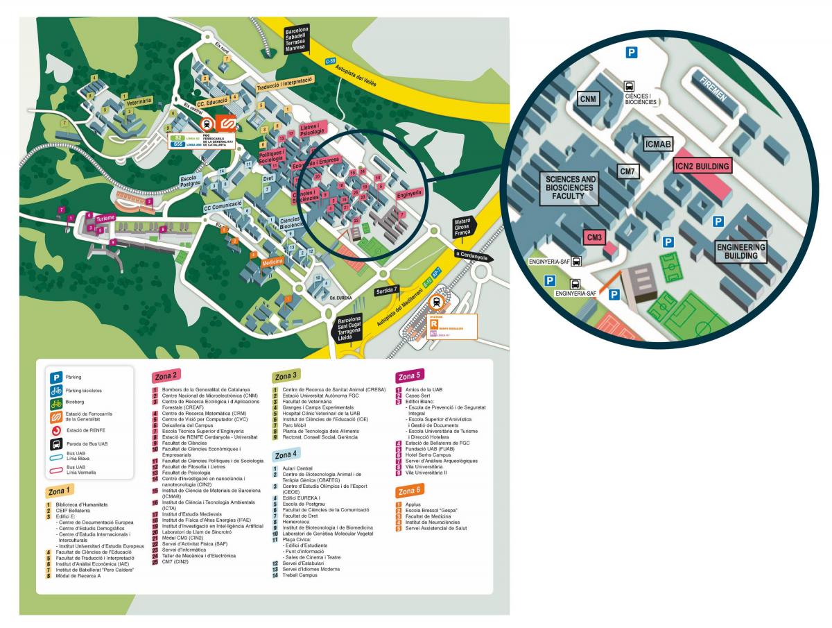 mappa del campus uab