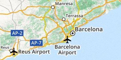 L'aeroporto di barcellona mappa di localizzazione