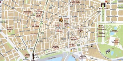 Mappa della città vecchia di barcellona