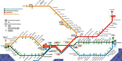 Barcellona mappa del treno dall'aeroporto