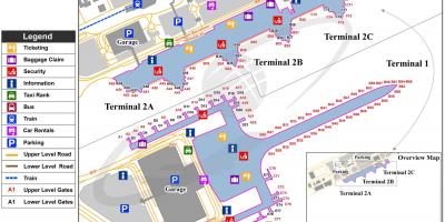 L'aeroporto di barcellona mappa terminal 1 e 2