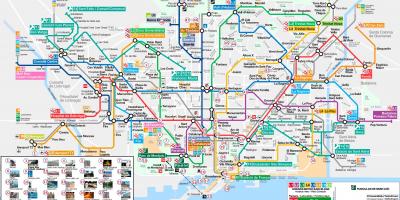 Mappa della metropolitana di barcellona attrazioni turistiche